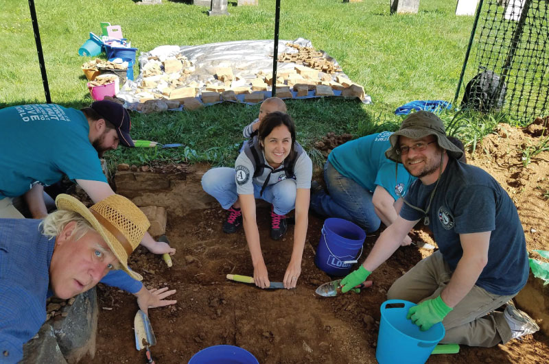 Americorps group at archaeoligical dig Americorps members assist at an archaeological site in West Virginia