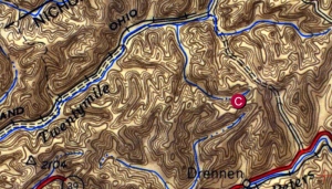 Map showing approximate site of 1921 bomber crash.