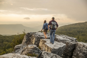 Hikers ascend the Allegheny Front at Dolly Sods in northeastern West Virginia.