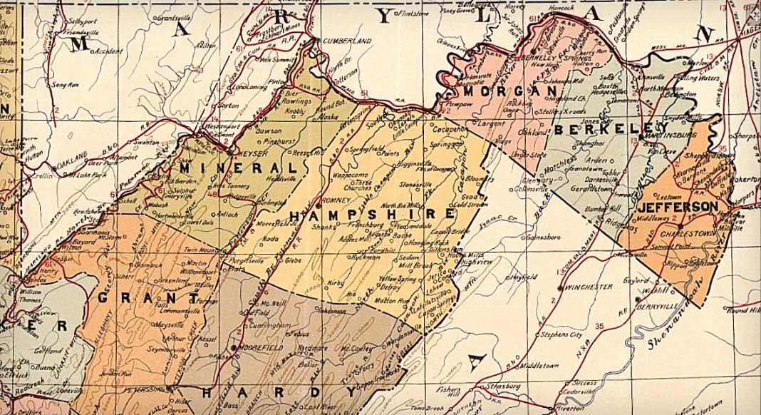 Map showing eastern panhandle of West Virginia Eastern Panhandle of West Virginia