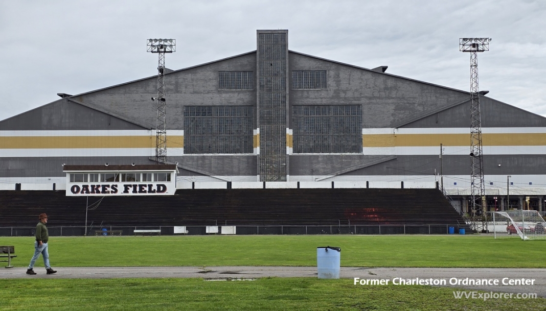 Former Charleston Ordnance Center David Sibray strolls the track around Oakes Field in the shadow of the former Charleston Ordnance Center.