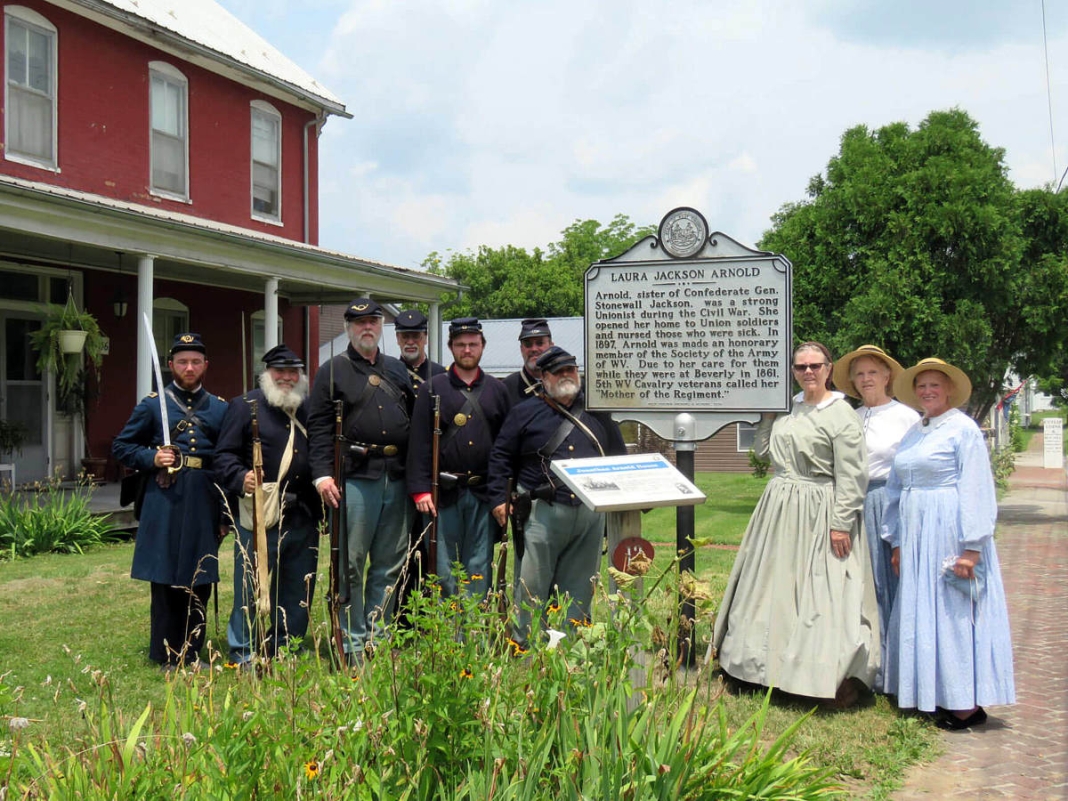 Laura Arnold Marker at Beverly, West Virginia Reenactors gather at the Laura Jackson Arnold homeplace in Beverly, West Virginia, in Randolph County.