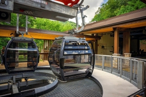 Tram at Pipestem: New gondolas alllow for greater visibility on the tram rides.